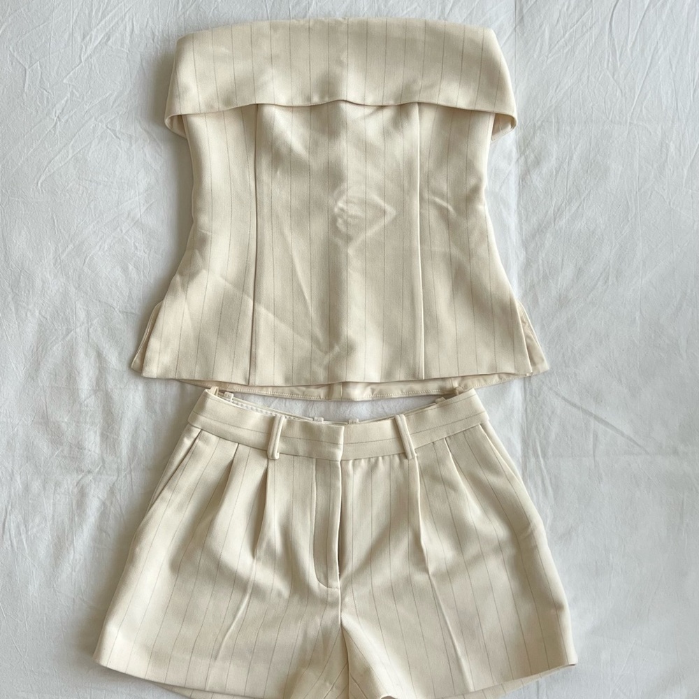 Aritzia element tube top and pleated shorts